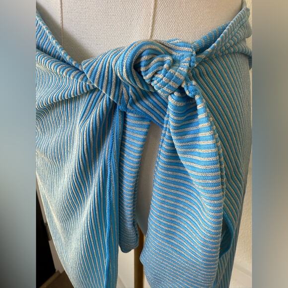 NWT Andie Swim x Mindy Kaling The Maya Sarong Blue With Gold Stripe Size S/M - Picture 5 of 11